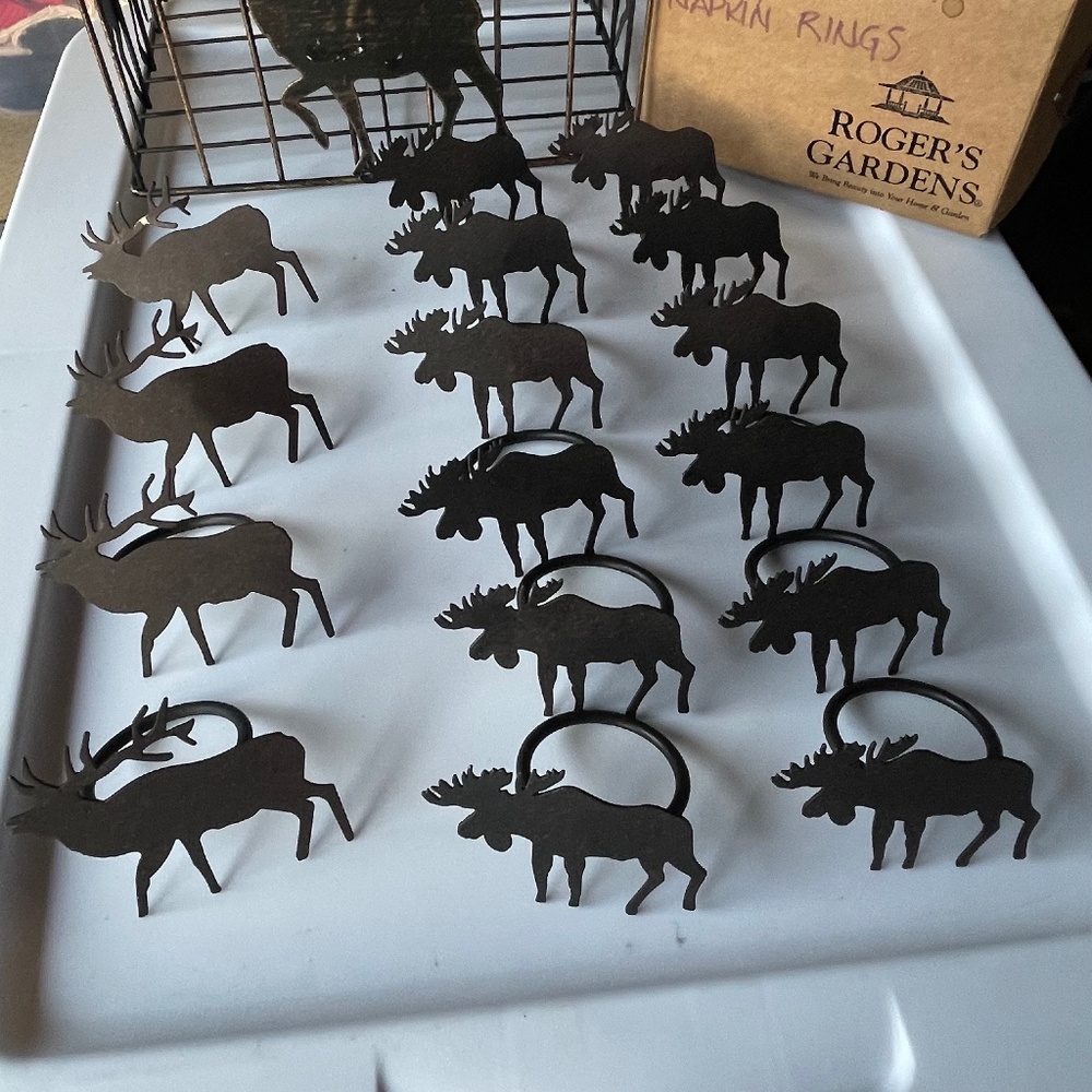 Williams Sonoma Moose Napkin Rings